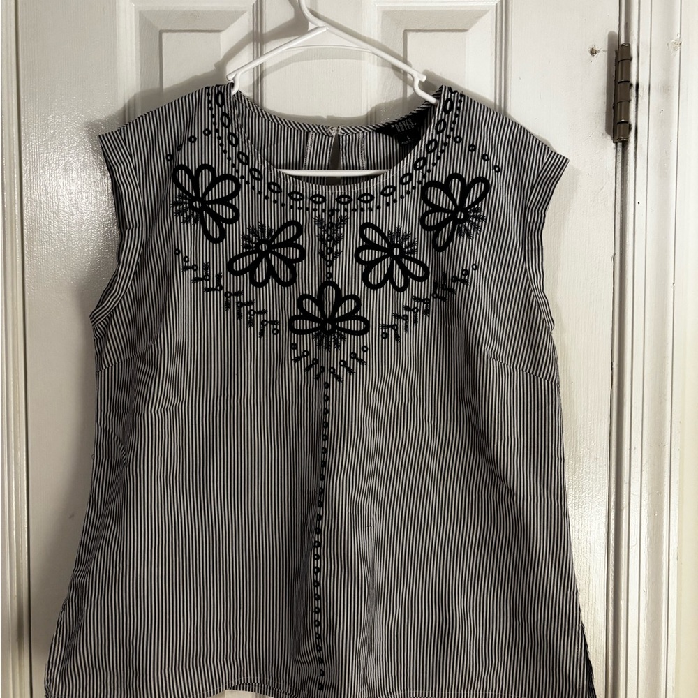 Hayes Embroidered Stretch Poplin Blouse